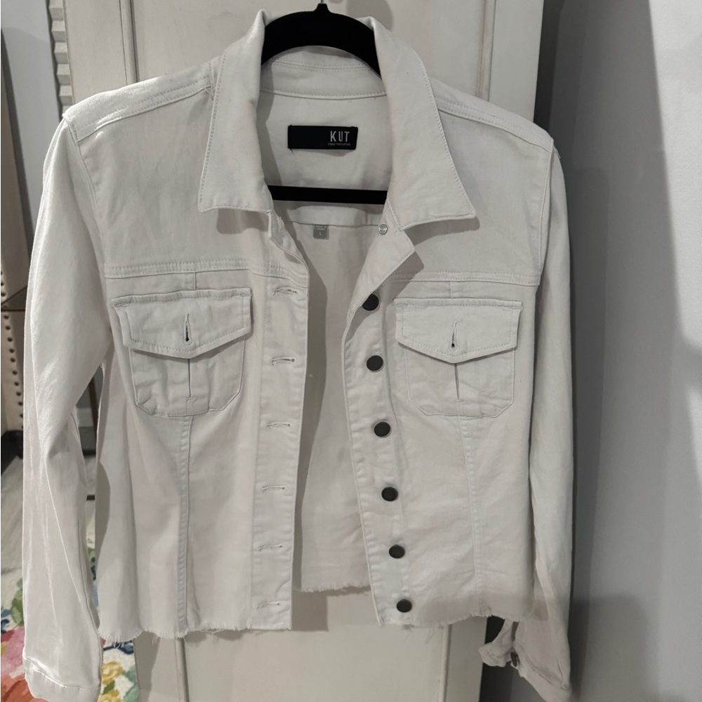 Kut from the Kloth Women's White Denim Jacket